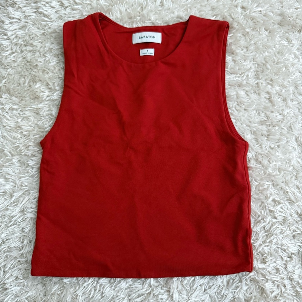 Aritzia Red Contour Tank Top